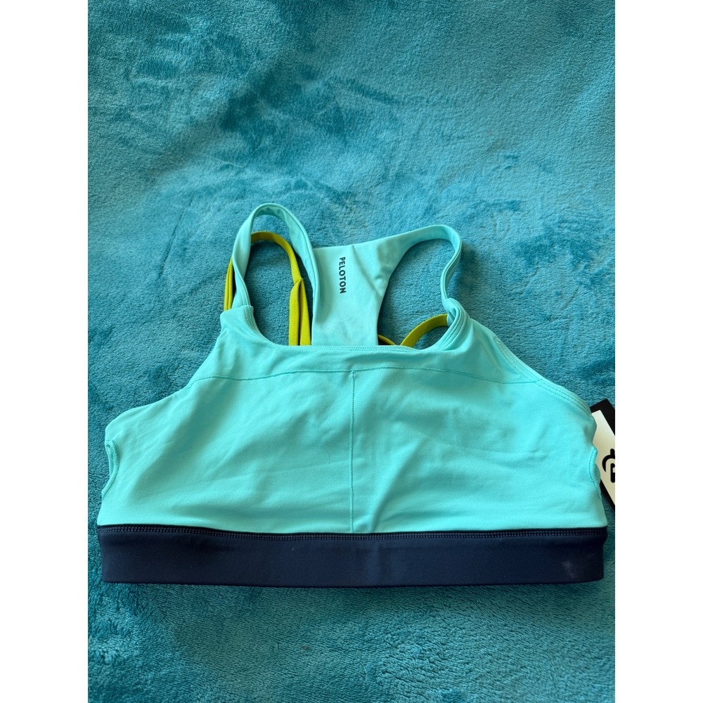 Peloton Endurance LT Strappy Fashion Bra 119 Teal Lime Navy‎ WR00974-252004-S
